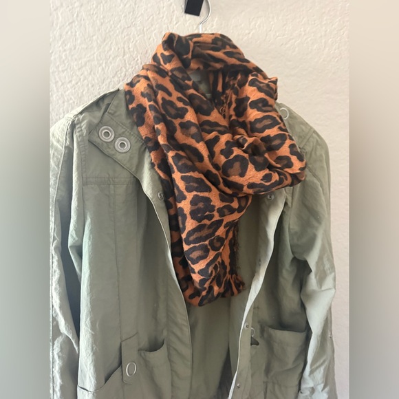Old Navy Olive Jacket and Scarf. - Picture 3 of 6